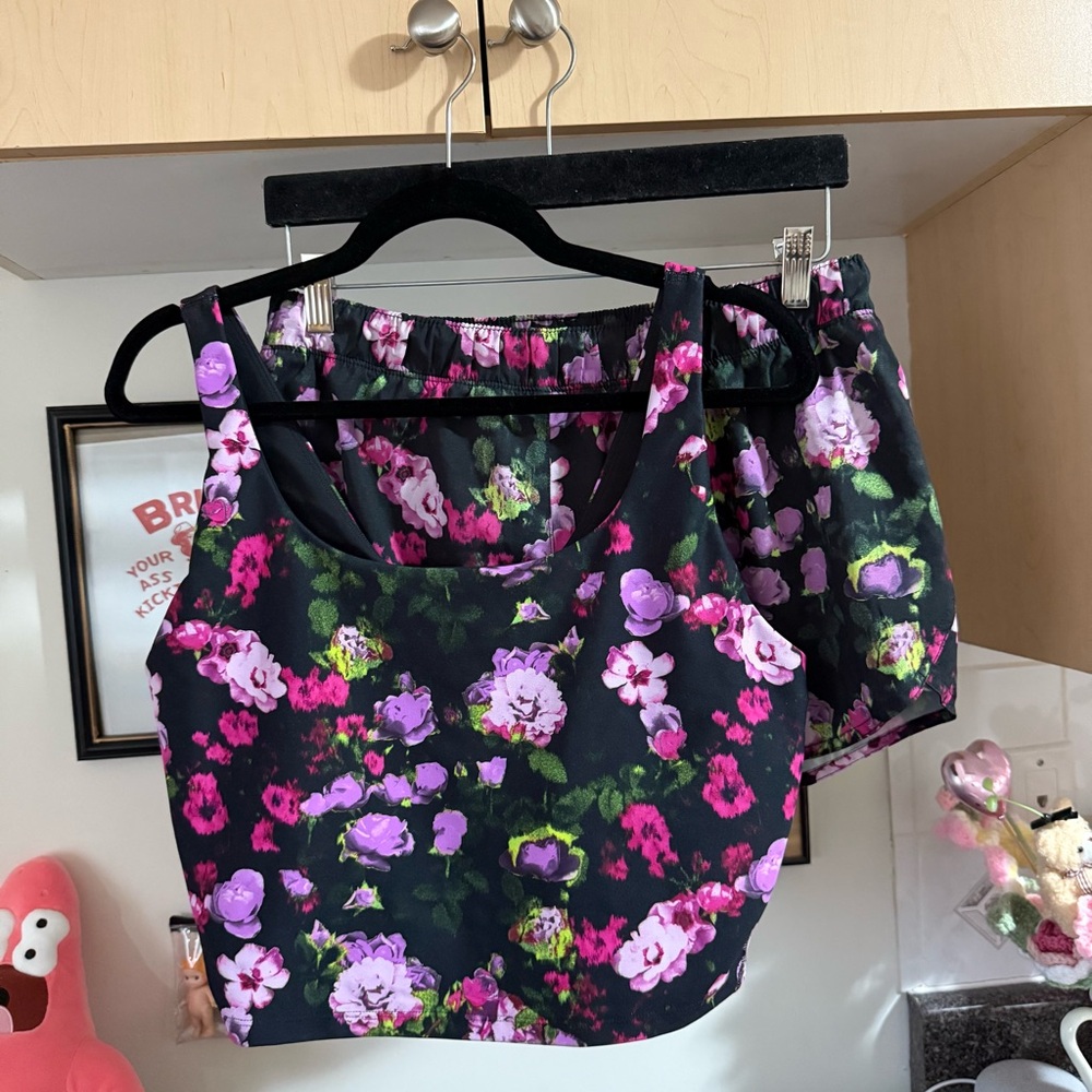 Floral Black and Pink Women's Top